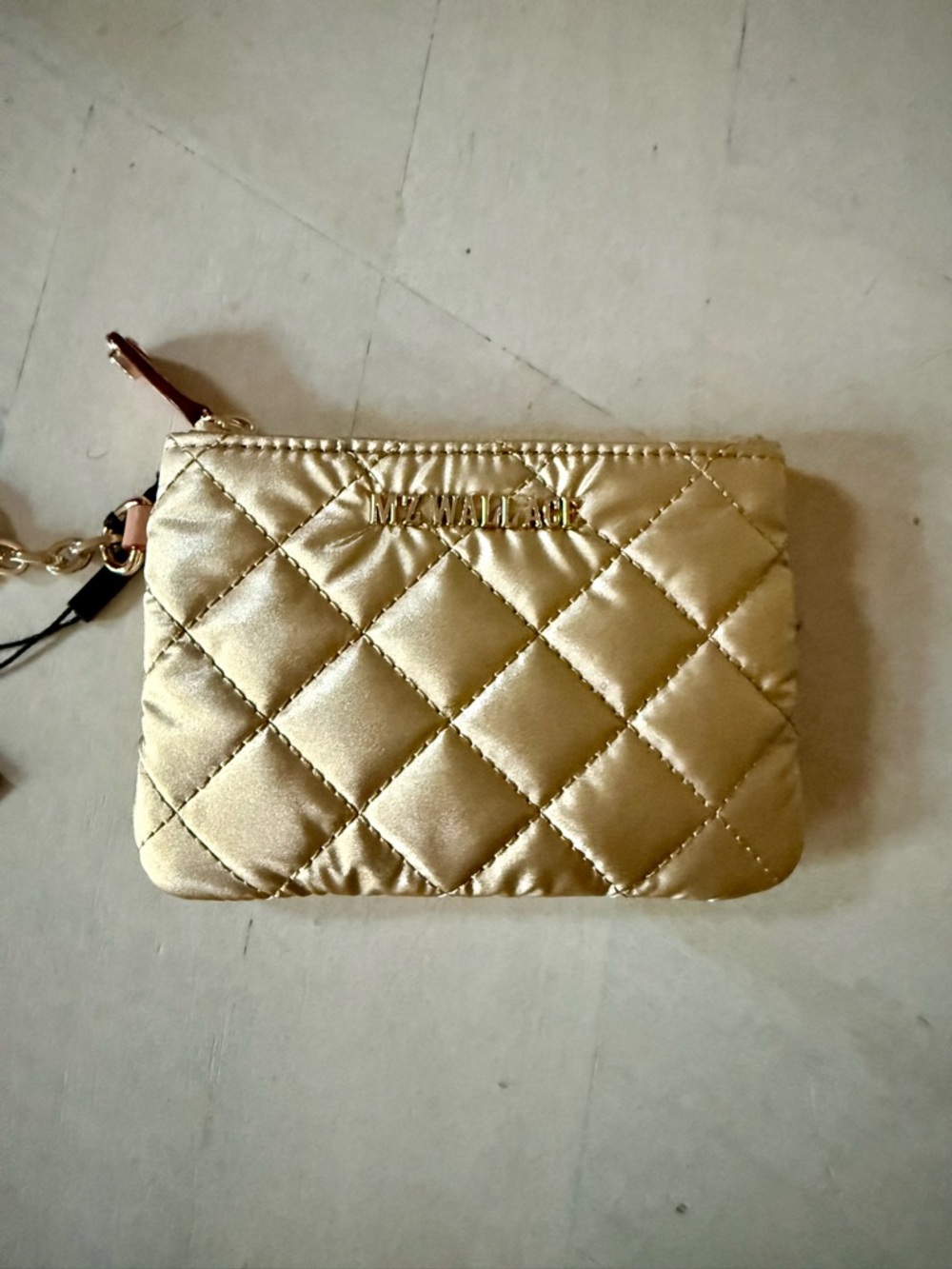 NWT MZ Wallace Flat Metro Key Pouch Light Gold Pearl ✨✨✨ - Picture 4 of 9